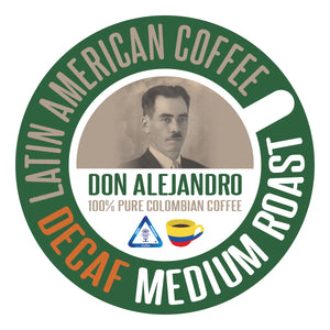 Don Alejandro 100% Arabica, 100% Single Plantation, Quimbaya Colombia Premium Decaf Medium Roast Coffee K Cups for Keurig 1.0 & 2.0