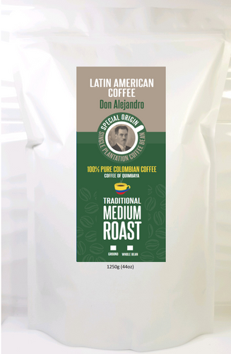Don Alejandro 100% Arabica, 100% Single Plantation, Quimbaya Colombia Premium Medium Roast Coffee, 1250g (44oz)