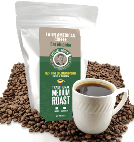 Don Alejandro 100% Arabica, 100% Single Plantation, Quimbaya Colombia Premium Medium Roast Coffee, 250g (8.8oz)
