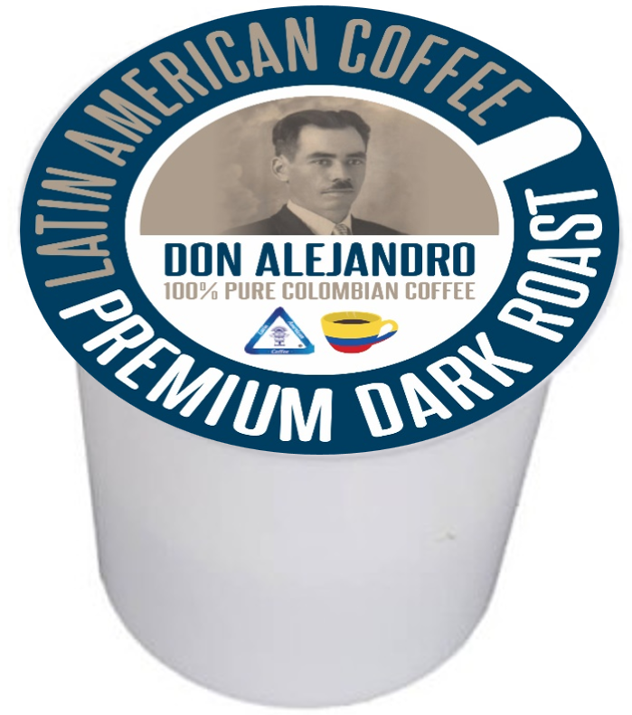 Don Alejandro 100% Arabica, 100% Single Plantation, Quimbaya Colombia Premium Dark Roast Coffee K Cups for Keurig 1.0 & 2.0